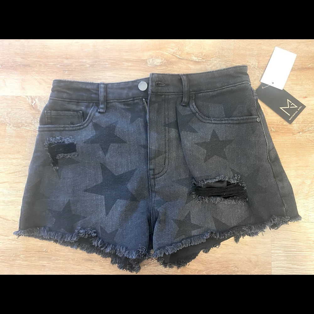 distressed Jean shorts black/stars size 9